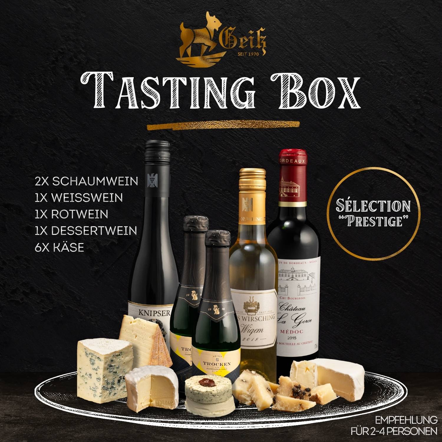 TASTINGBOX - Käse & Wein - Sélection “Prestige”